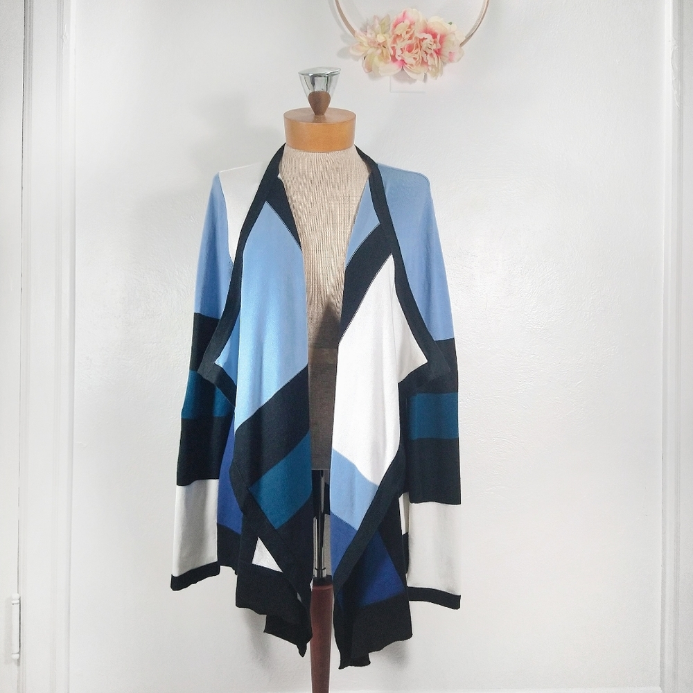 Grace Elements - Colorblock Waterfall Cardigan - image 1